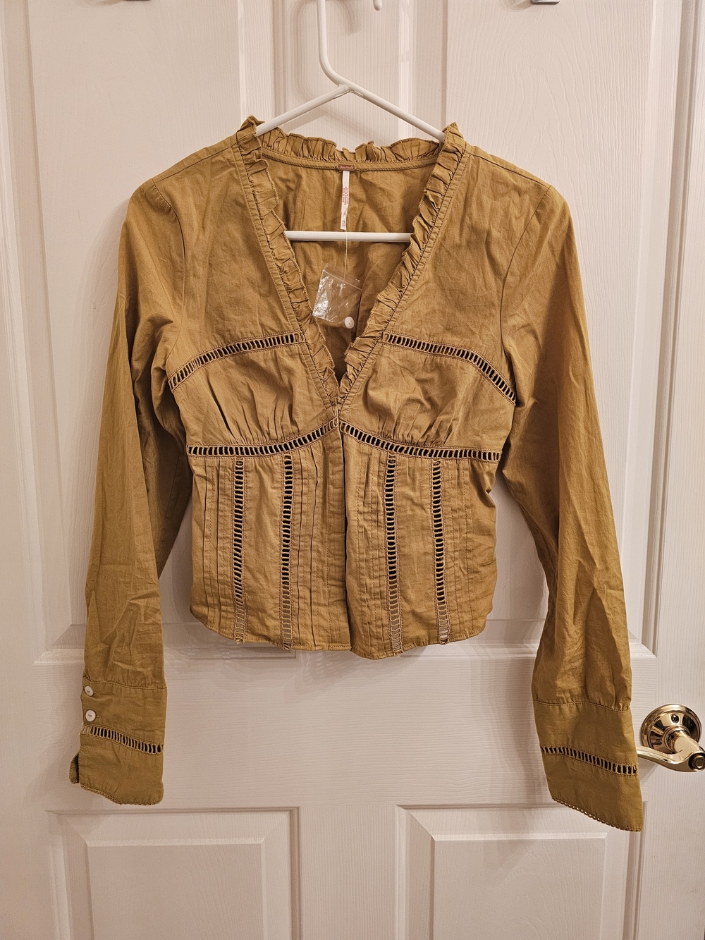 Free People Mustard Corset Stle Top